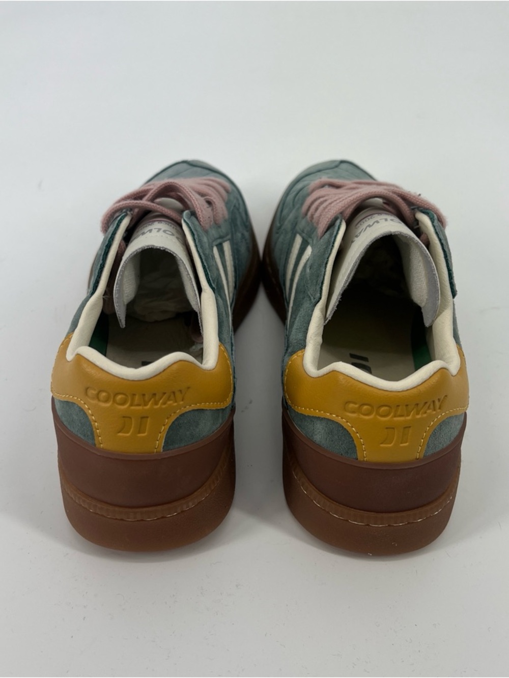 Coolway Goal Teal Suede Pink Lace Up Colorful Trendy Streetwear Low Sneakers 9 - Picture 6 of 8